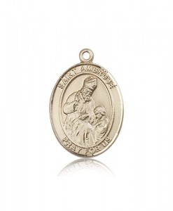St. Ambrose Medal, 14 Karat Gold, Large [BL0672]