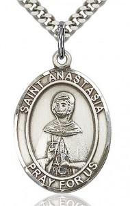 St. Anastasia Medal, Sterling Silver, Large [BL0696]