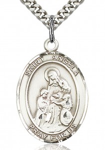 St. Angela Merici Medal, Sterling Silver, Large [BL0723]