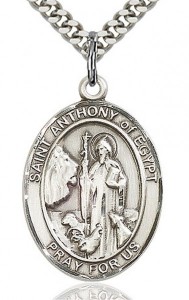 St. Anthony of Egypt Medal, Sterling Silver, Large [BL0759]