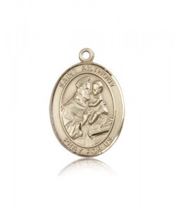 St. Anthony of Padua Medal, 14 Karat Gold, Large [BL0762]