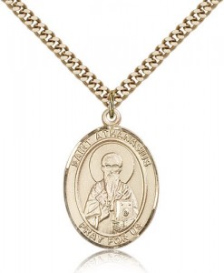 St. Athanasius Medal, Gold Filled, Large [BL0792]