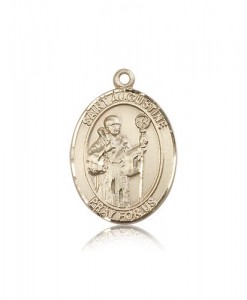 St. Augustine Medal, 14 Karat Gold, Large [BL0798]