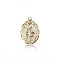 St. Augustine of Hippo Medal, 14 Karat Gold, Medium [BL0808]