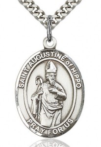 St. Augustine of Hippo Medal, Sterling Silver, Large [BL0813]