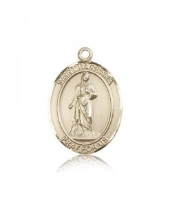 St. Barbara Medal, 14 Karat Gold, Large [BL0825]