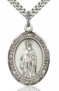 St. Bartholomew the Apostle Medal, Sterling Silver, Large [BL0849]