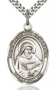 St. Bede the Venerable Medal, Sterling Silver, Large [BL0867]