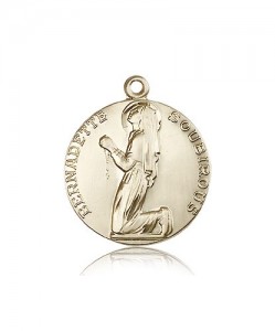 St. Bernadette Medal, 14 Karat Gold [BL6594]