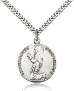 St. Bernadette Medal, Sterling Silver [BL6595]