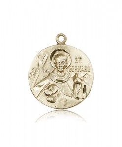 St. Bernard of Clairvaux Medal, 14 Karat Gold [BL4955]