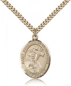 St. Bernard of Clairvaux Medal, Gold Filled, Large [BL0909]