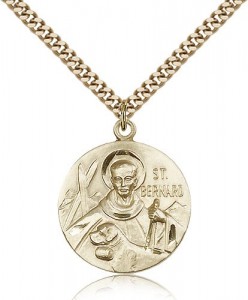 St. Bernard of Clairvaux Medal, Gold Filled [BL4954]