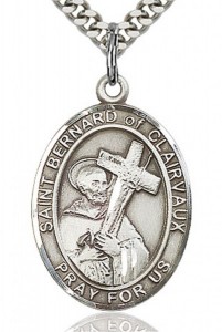 St. Bernard of Clairvaux Medal, Sterling Silver, Large [BL0912]