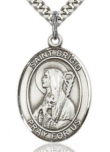 St. Brigid of Ireland Medal, Sterling Silver, Large [BL0981]