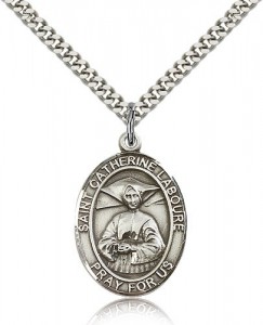 St. Catherine Laboure Medal, Sterling Silver, Large [BL1024]