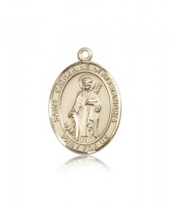 St. Catherine of Alexandria Medal, 14 Karat Gold, Large [BL1027]