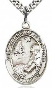 St. Catherine of Bologna Medal, Sterling Silver, Large [BL1042]