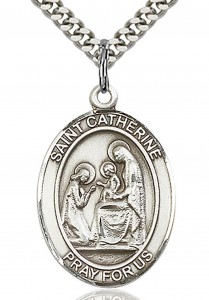 St. Catherine of Siena Medal, Sterling Silver, Large [BL1051]