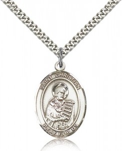St. Christian Demosthenes Medal, Sterling Silver, Large [BL1105]
