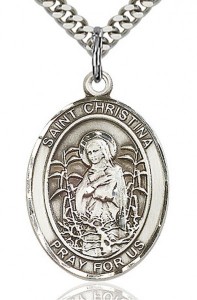 St. Christina the Astonishing Medal, Sterling Silver, Large [BL1114]