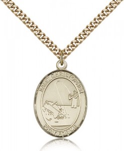 St. Christopher Fishing Medal, Gold Filled, Large [BL1218]