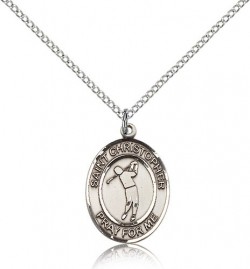 St. Christopher Golf Medal, Sterling Silver, Medium [BL1251]