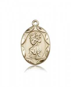 St. Christopher Medal, 14 Karat Gold [BL4850]