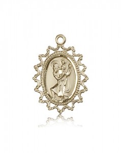 St. Christopher Medal, 14 Karat Gold [BL5227]