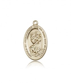 St. Christopher Medal, 14 Karat Gold [BL5811]