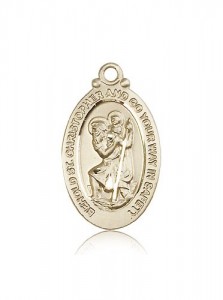 St. Christopher Medal, 14 Karat Gold [BL5902]