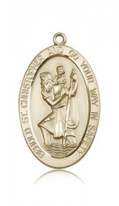 St. Christopher Medal, 14 Karat Gold [BL6531]