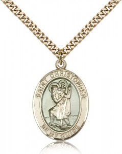 St. Christopher Medal, Gold Filled, Large [BL1314]