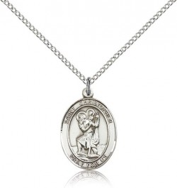 St. Christopher Medal, Sterling Silver, Medium [BL1330]