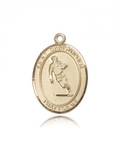St. Christopher Rugby Medal, 14 Karat Gold, Large [BL1379]