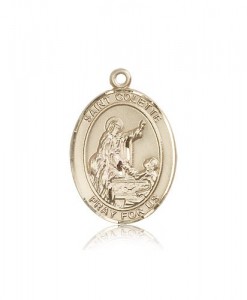 St. Colette Medal, 14 Karat Gold, Large [BL1529]