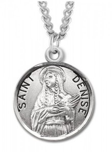 Women's St. Denise Necklace Round Sterling Silver with Chain Options [HMR1241]