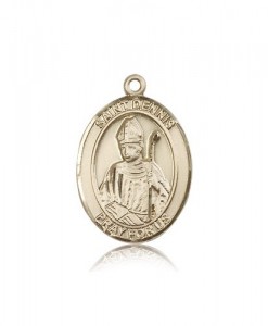 St. Dennis Medal, 14 Karat Gold, Large [BL1583]