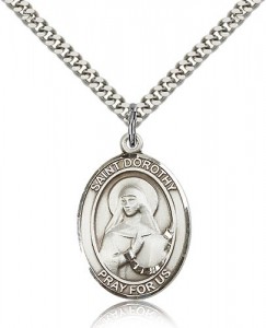 St. Dorothy Medal, Sterling Silver, Large [BL1616]