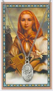 St. Dymphna Medal with Prayer Card [MPC0105]