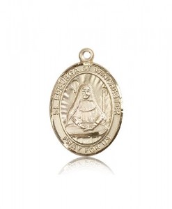 St. Edburga of Winchester Medal, 14 Karat Gold, Large [BL1646]