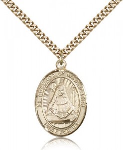 St. Edburga of Winchester Medal, Gold Filled, Large [BL1649]