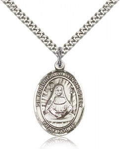 St. Edburga of Winchester Medal, Sterling Silver, Large [BL1652]