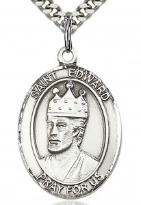 St. Edward the Confessor Medal, Sterling Silver, Large [BL1679]