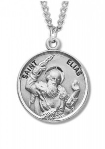 Boy's St. Elias Necklace Round Sterling Silver with Chain [HMR1238]