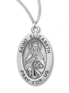 Women's St. Elizabeth Necklace Oval Sterling Silver with Chain Options [HMR1209]