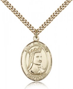 St. Elizabeth of Hungary Medal, Gold Filled, Large [BL1703]
