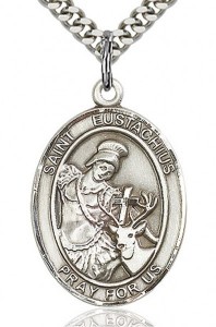 St. Eustachius Medal, Sterling Silver, Large [BL1750]