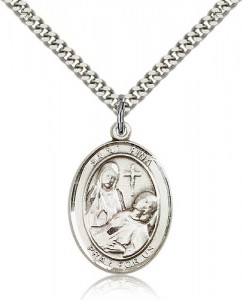St. Fina Medal, Sterling Silver, Large [BL1777]