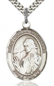 St. Finnian of Clonard Medal, Sterling Silver, Large [BL1786]